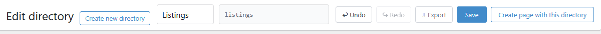 The Create page with this directory button in the Edit Directory toolbar, which publishes a page containing the [webdirectory id=N] shortcode.